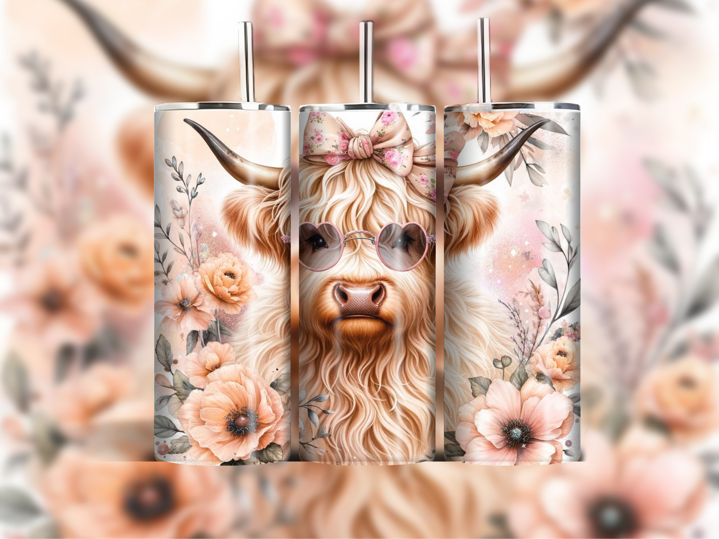 20 oz Stainless Steel Highland Cow Tumblers