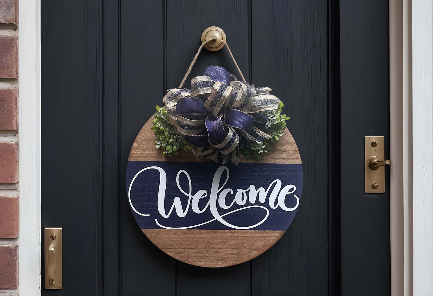 Welcome Wooden Door Sign