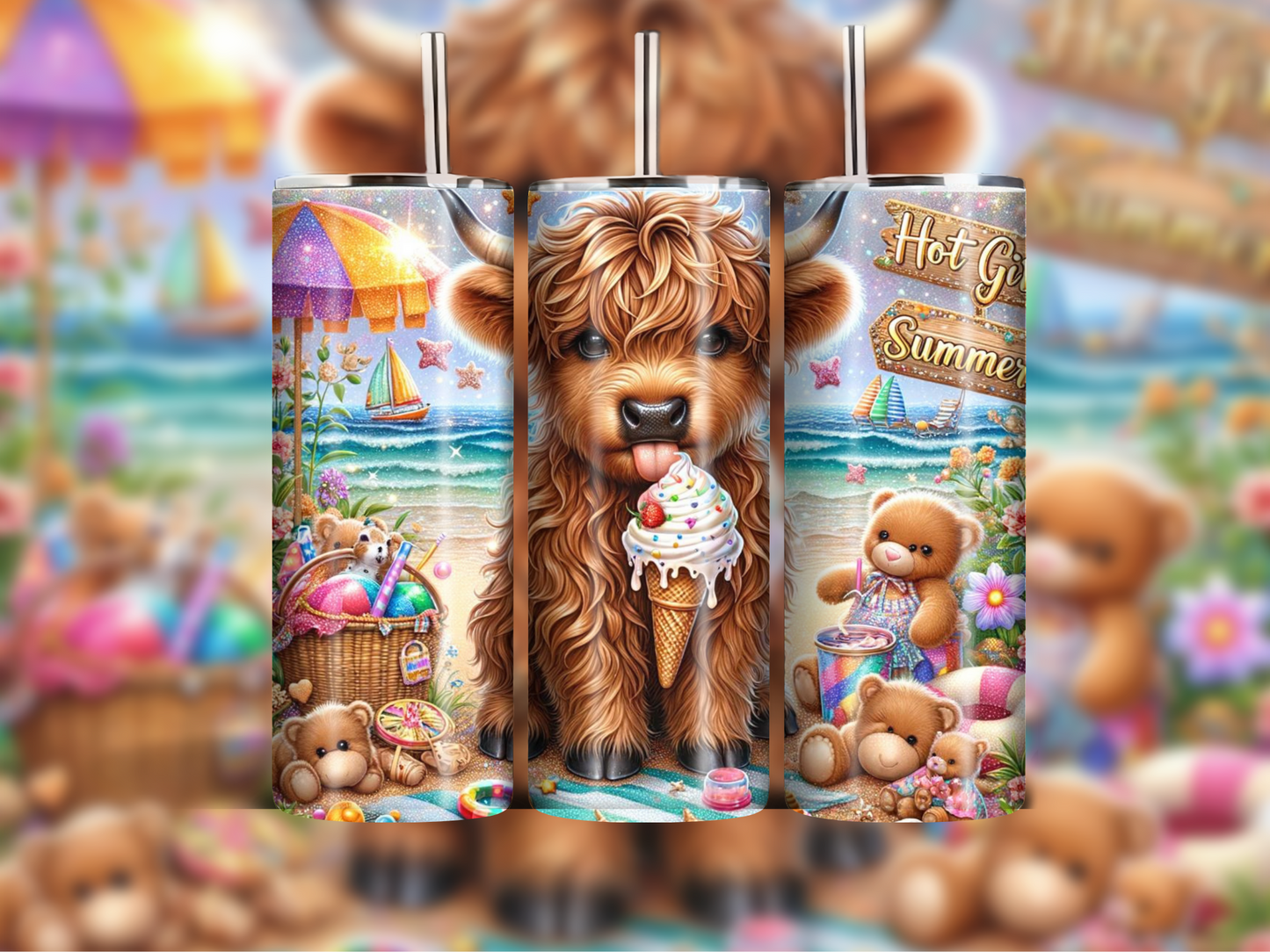 20 oz Stainless Steel Highland Cow Tumblers