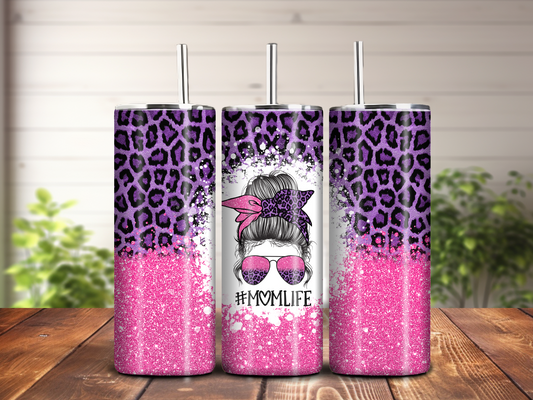 20oz #MomLife Leopard Print Tumbler – Bold & Stylish for Moms