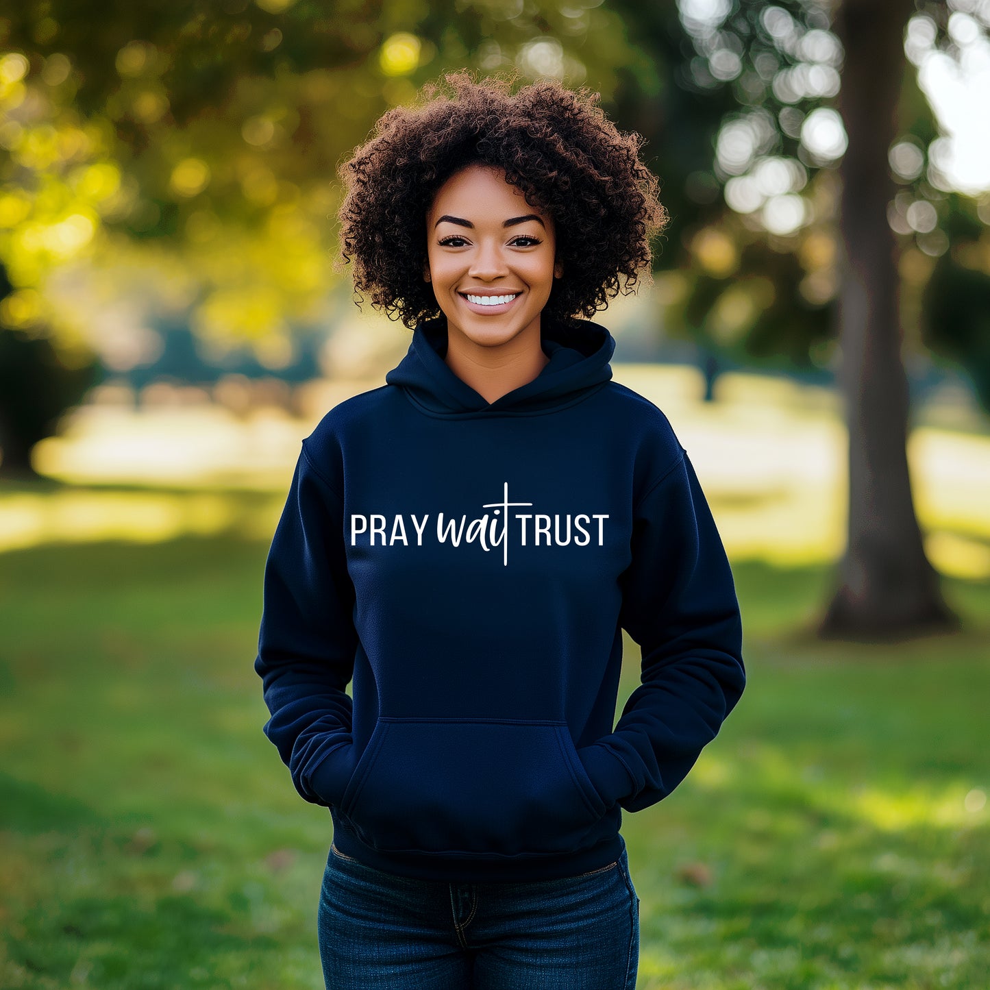 Pray Wait Trust Fleece Hoodie