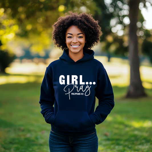 Girl Pray Fleece Hoodie (Dark Colors)