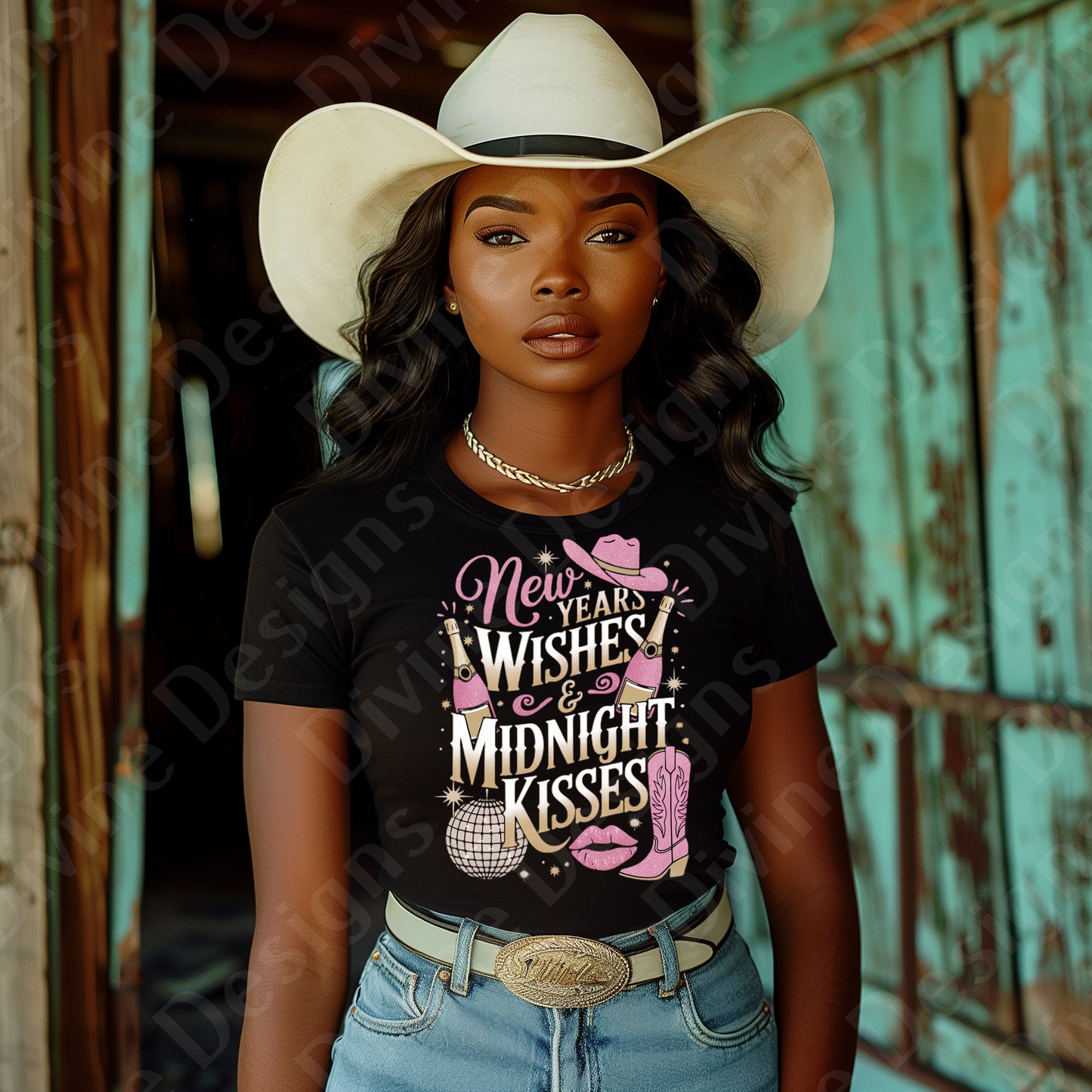 2025 Sparkly Pink Western Tee