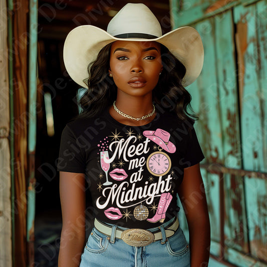 2025 Sparkly Pink Western Tee