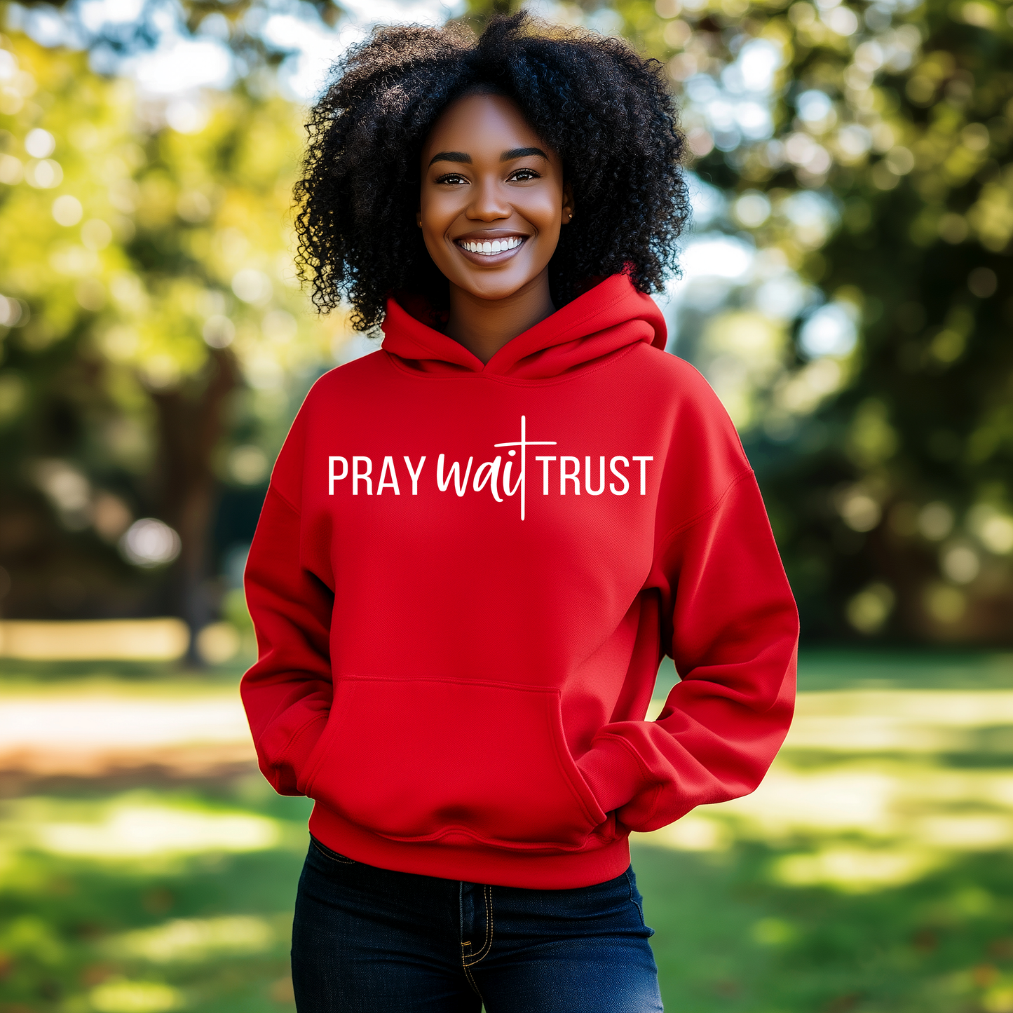 Pray Wait Trust Fleece Hoodie