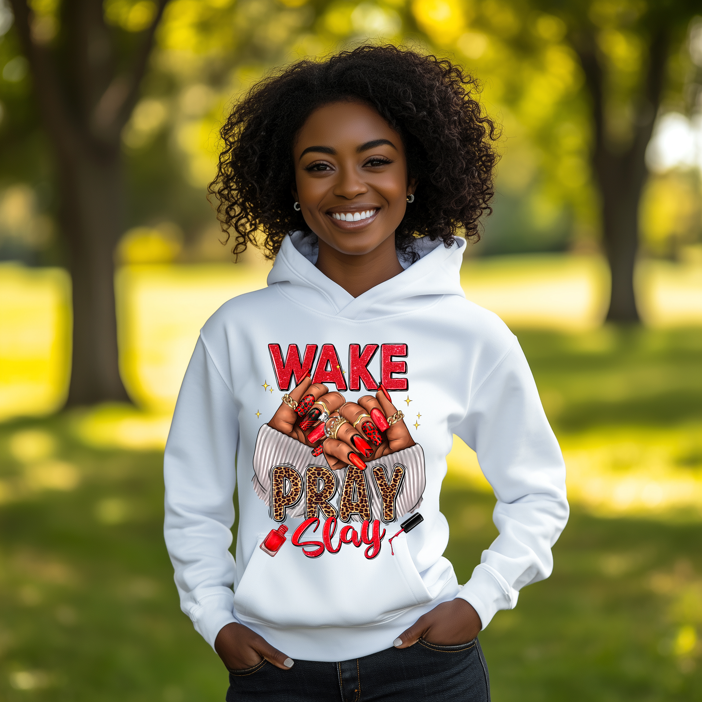 Wake Pray Slay Fleece Hoodie